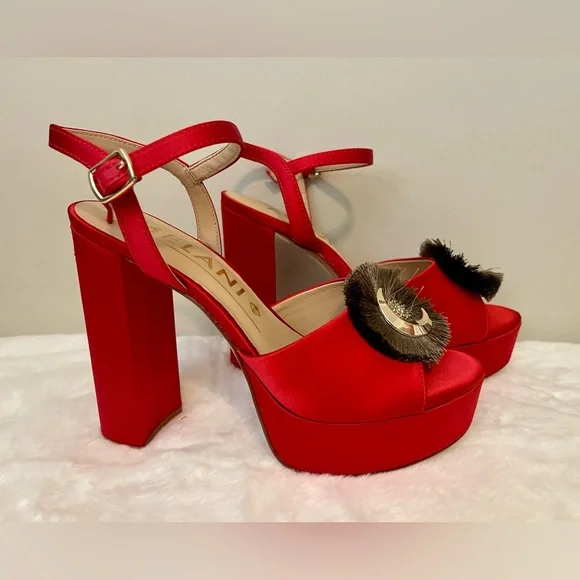 Antonio Melani Helen Goji Berry Celestial Fringe Platform Heels NWT’s Sz 7.5 - Picture 2 of 4